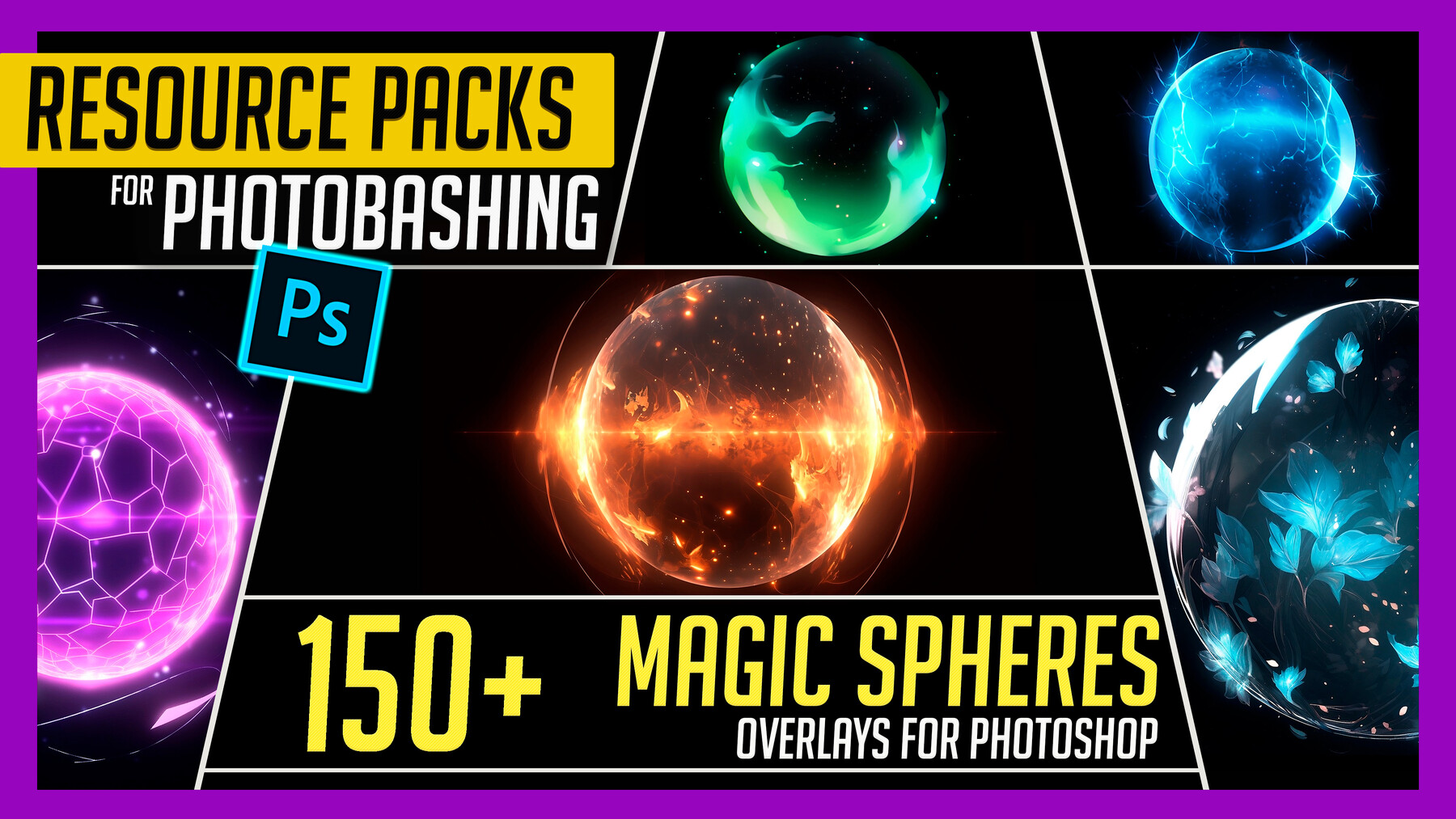 ArtStation - PHOTOBASH 150+ Magic Sphere Overlay Effects Resource Pack ...