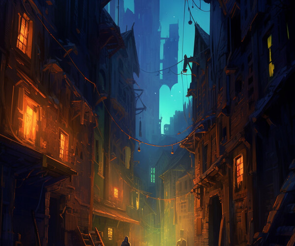 ArtStation - Mystic Whispers: Unraveling the Enigma in Moonlit Alleys 3 ...