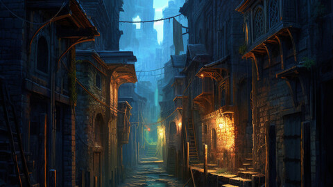 ArtStation - Mystic Whispers: Unraveling the Enigma in Moonlit Alleys 7 ...