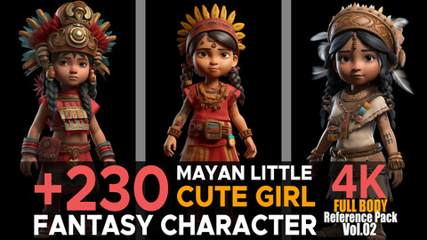 +230 Mayan Little Cute Girl (Fantasy Character) Vol.02