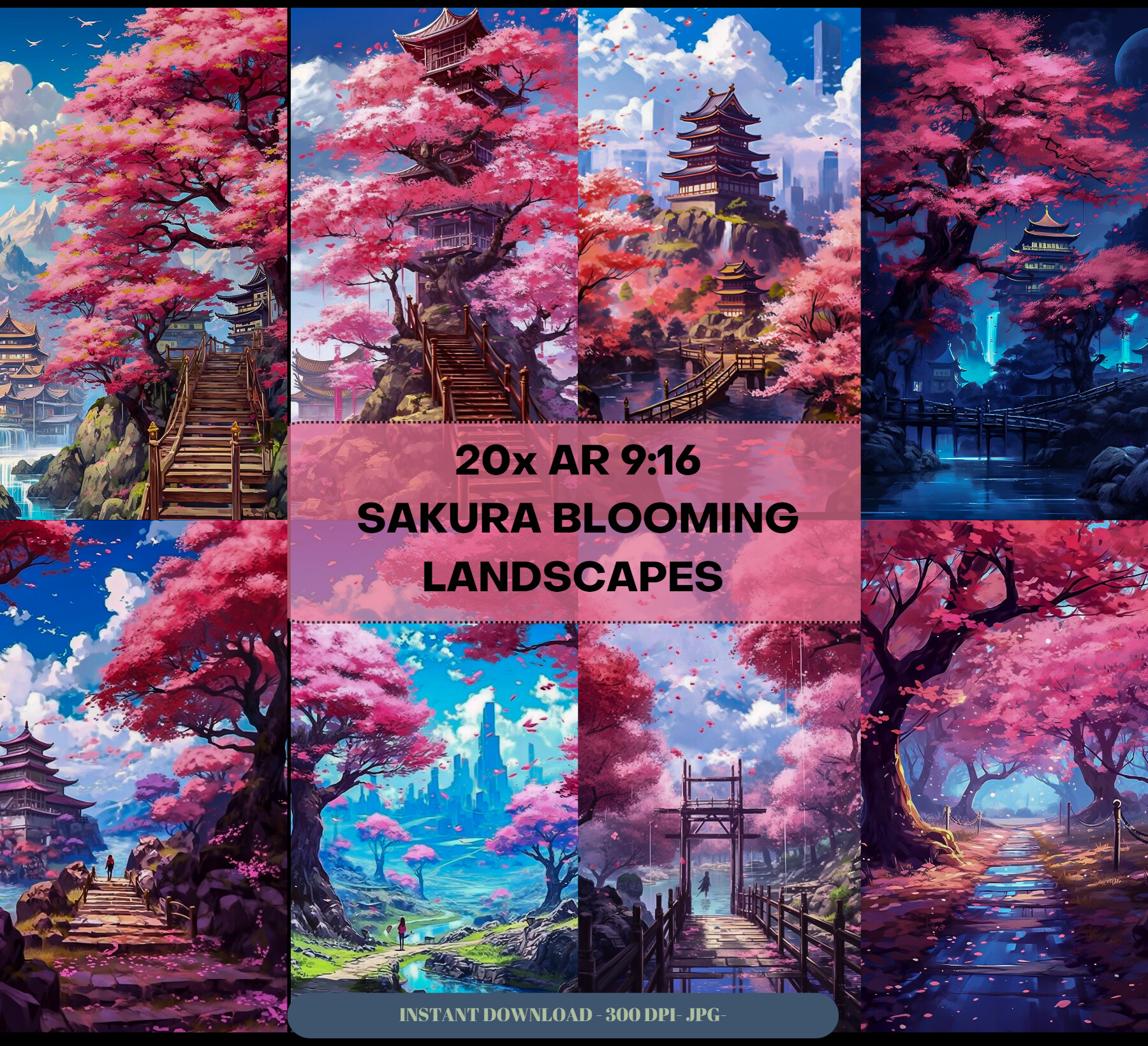 Anime City Street Cherry Blossoms Tree Birthday Party Baby Child Photo  Background Photography Backdrops Quality Vinyl | lupon.gov.ph