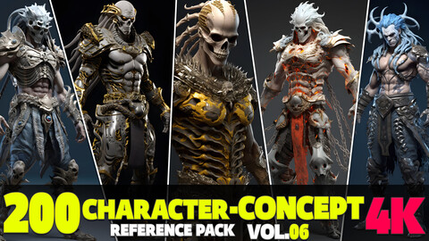 200 4K Character-Concept Reference Pack Vol.06