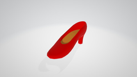 Red high heels 3D low poly model