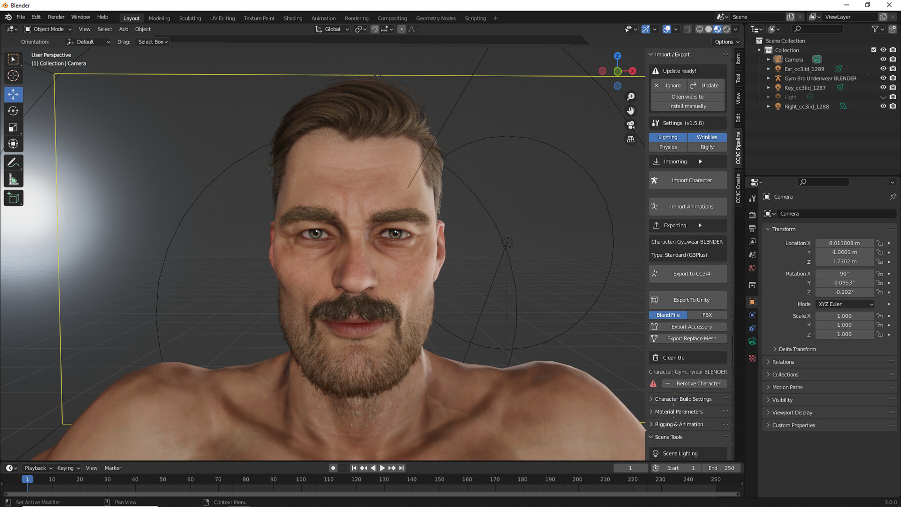 3D model Gym Bro - Giga Chad- Muscular man fitness crossfit VR