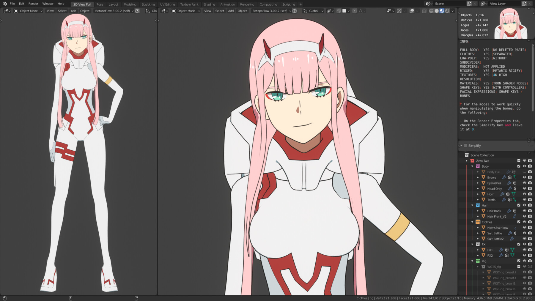 ArtStation - Pack Zero Two - Darling in the Franxx - Model 3D Blender