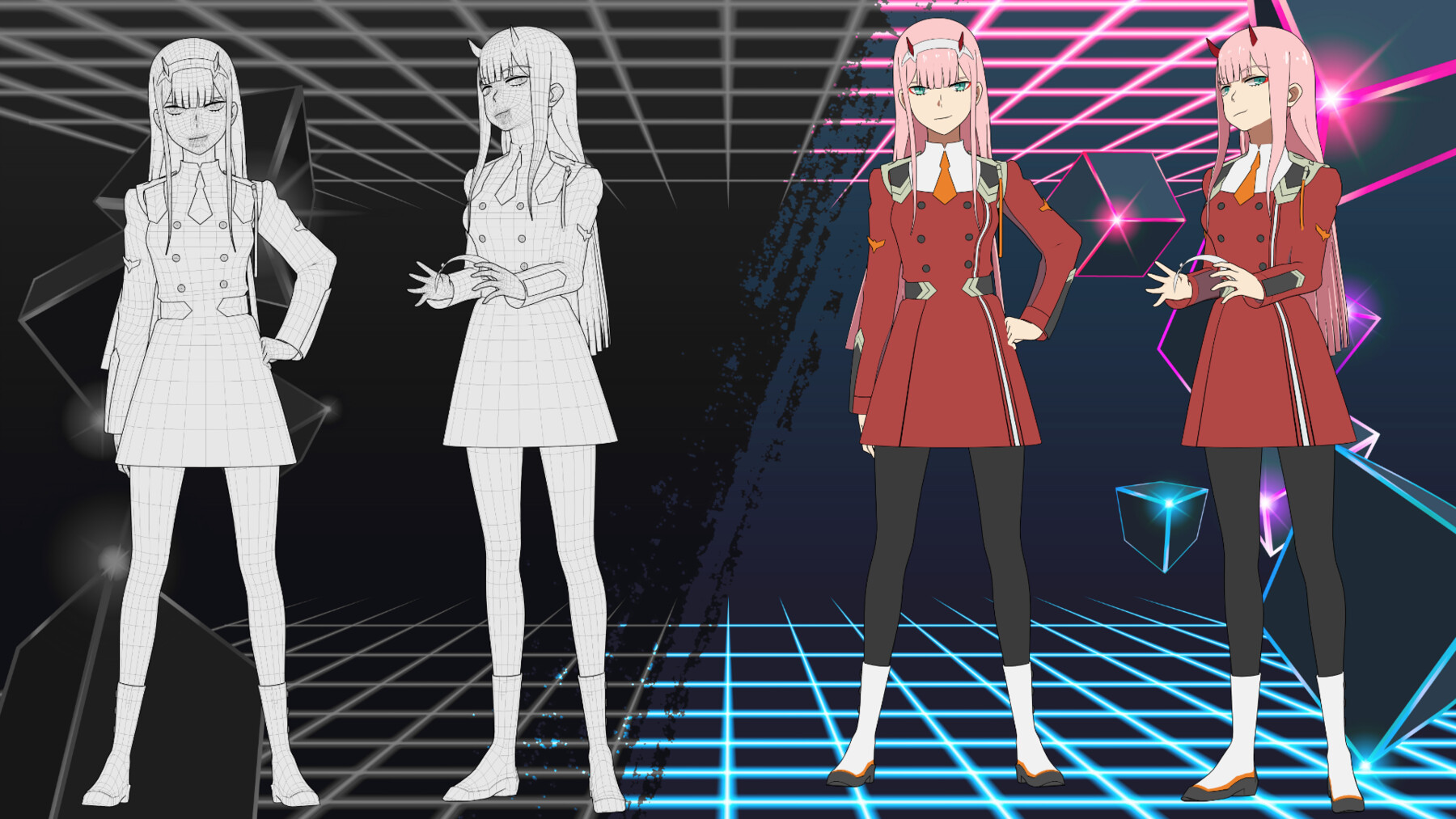 ArtStation - Pack Zero Two - Darling in the Franxx - Model 3D Blender