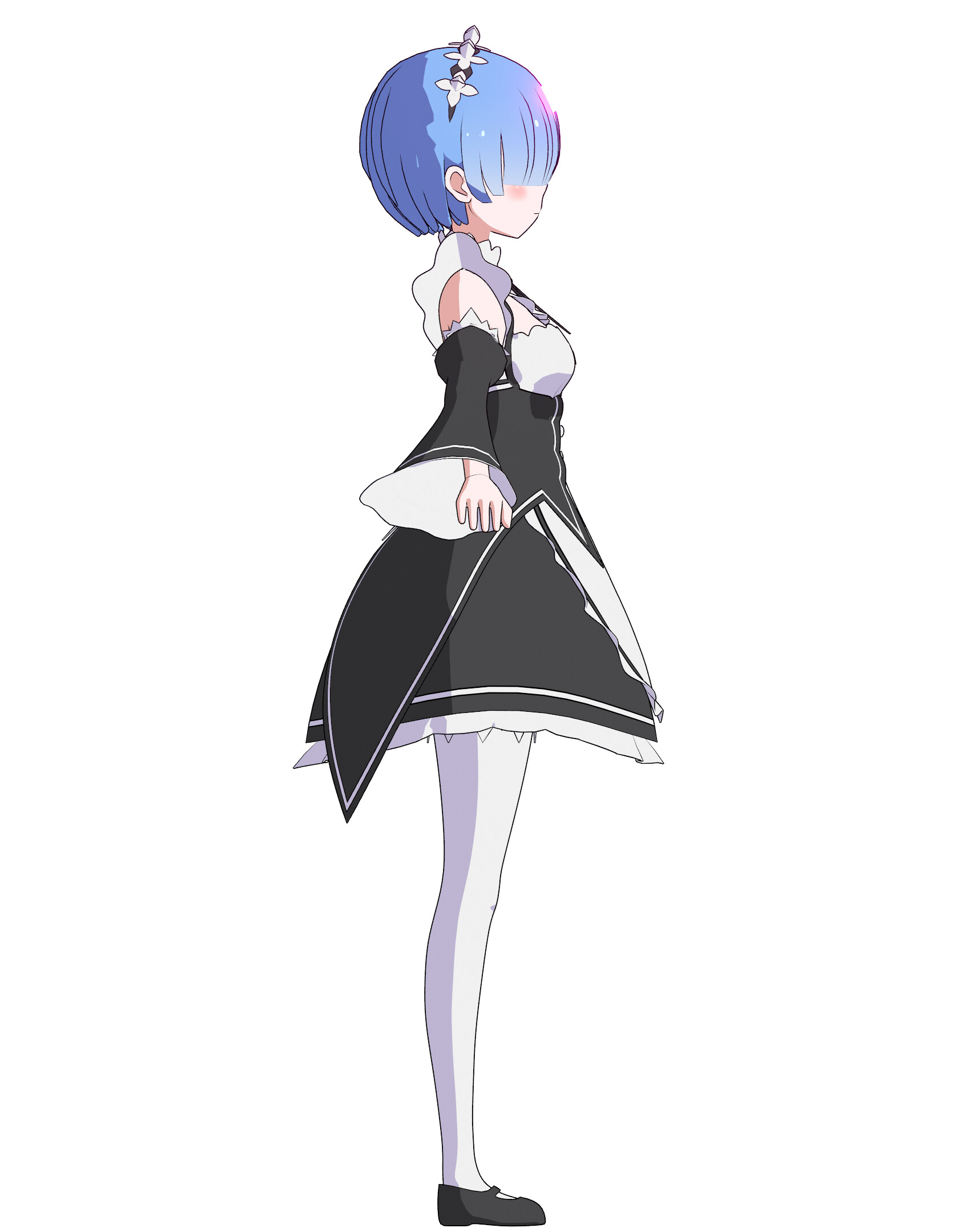 Rem by Re zero anime Model 3D for blender by GilsonAnimes on