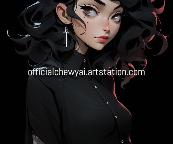 ArtStation - Curly Haired Anime Girls