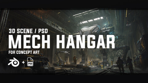 MECH HANGAR - [blend / PSD]