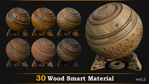 30 Wood Smart Material Vol.2 + tutorial +2 free samples