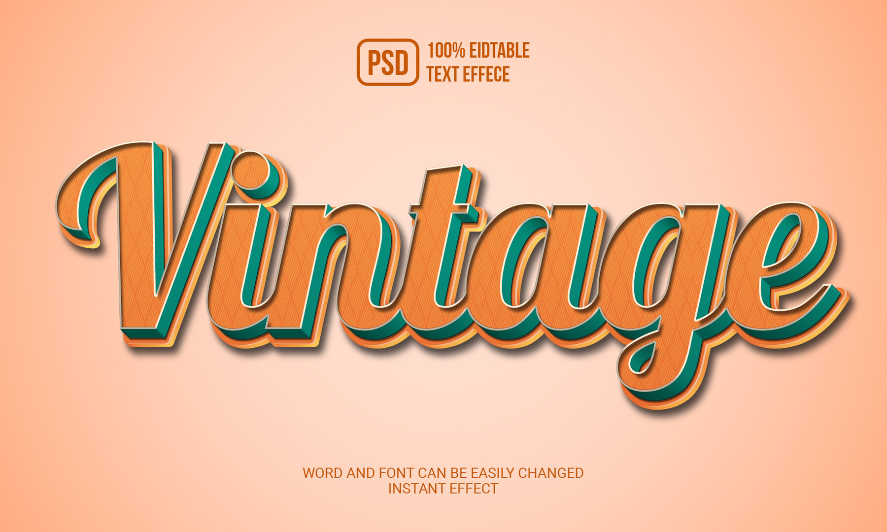 ArtStation - Vitange PSD fully editable text effect. Layer style PSD ...