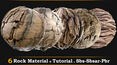 6 Rock Material +Tutorial-Sbs-Sbsar-Pbr