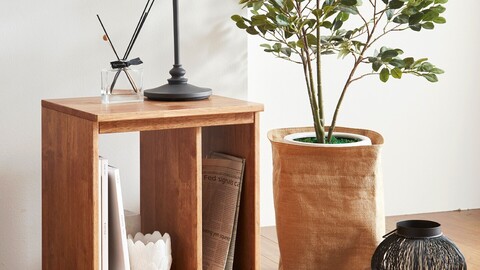 Solid Wood Mini Bedside Table Shelf