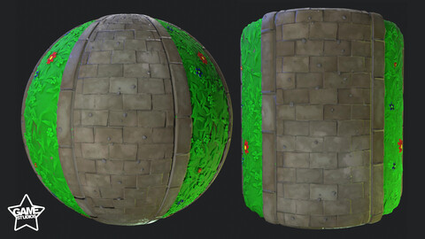 Stylized Stone Pavers With Grass - Substance 3D Designer