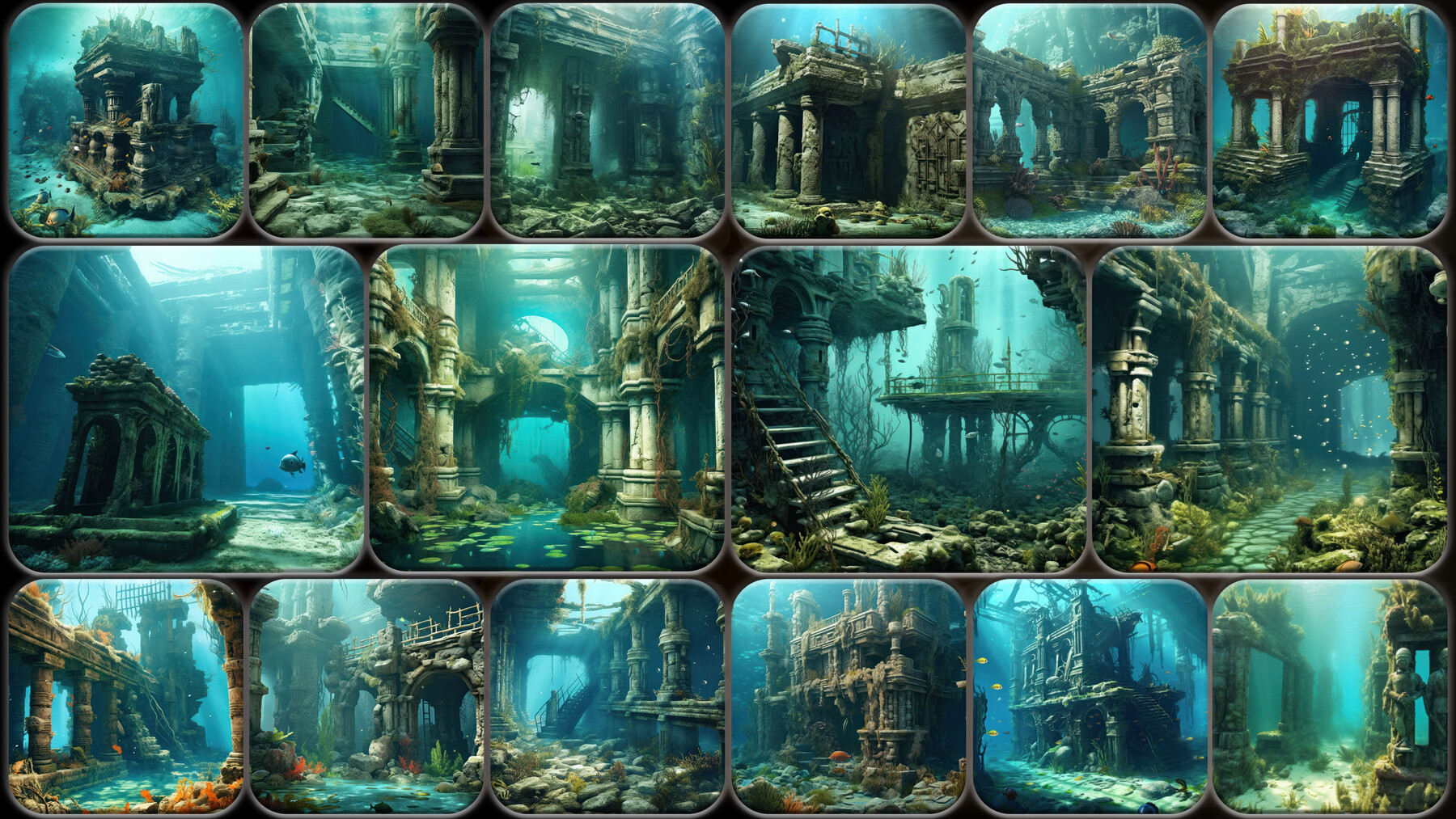 ArtStation - 210 Environment Concept - Undersea Ruins Reference Pack ...