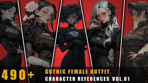 490+ Gothic Female Outfit - References Pack Vol.01