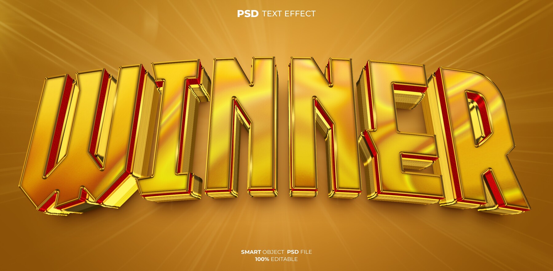 Artstation - 3d Winner. Psd Fully Editable Text Effect. Layer Style Psd 