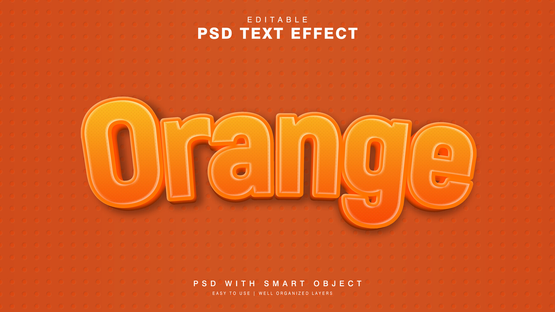 Artstation - 3d Orange. Psd Fully Editable Text Effect. Layer Style Psd 