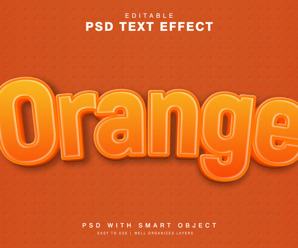 ArtStation - 3D Orange. PSD fully editable text effect. Layer style PSD ...