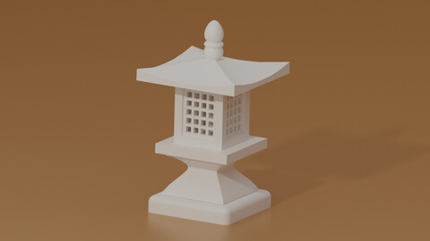 Asian Stone Lantern 3d model