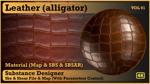 Leather (alligator) material - VOL 01 - Maps & SBS & SBsar
