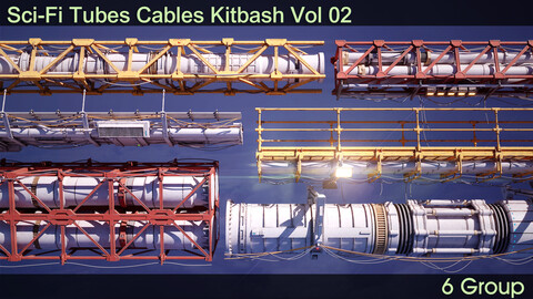 Sci-Fi Tubes Cables Kitbash Vol 02