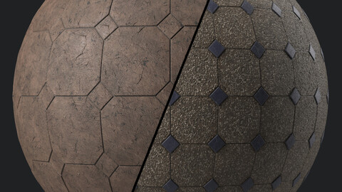 Tile Materials 36- Concrete Tiling By Gravel | Sbsar Pbr 4k Seamless