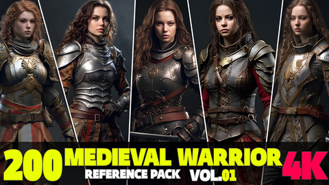 200 4K Medieval Warrior Reference Pack Vol.01