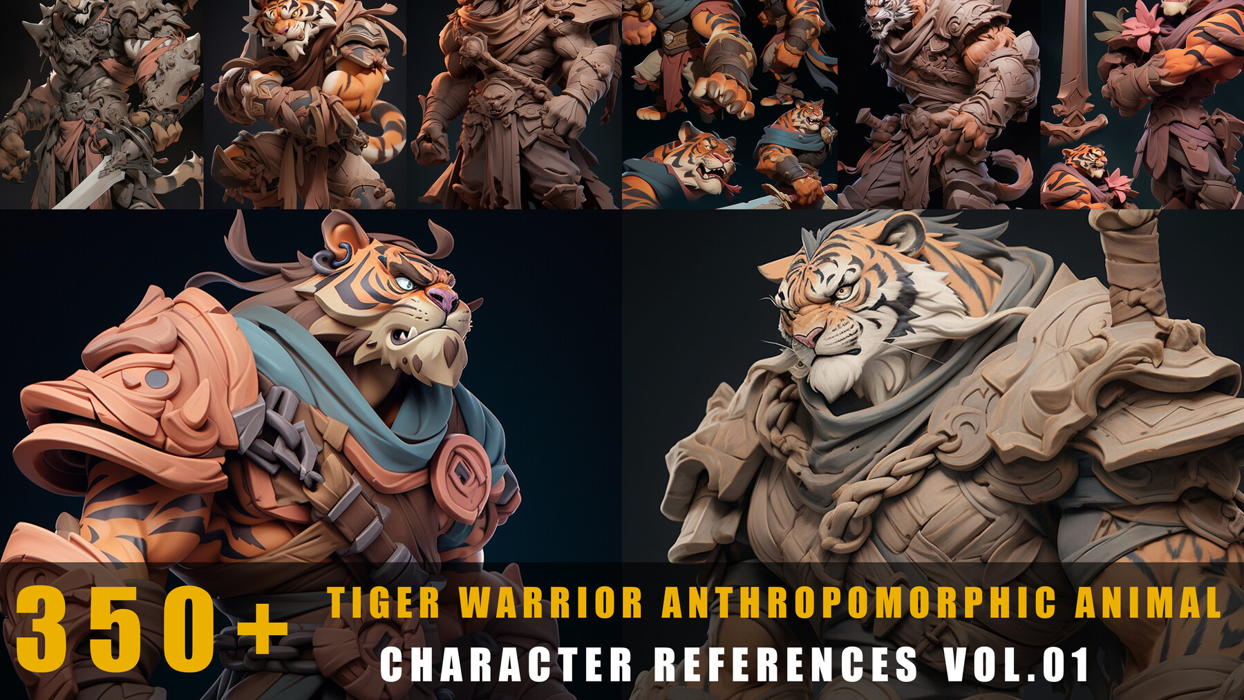 Artstation 350 Tiger Warrior Anthropomorphic Animal Character