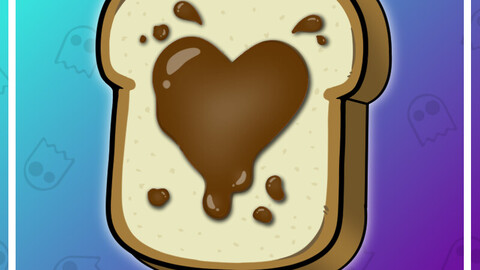 Twitch Emote: Hazelnut Chocolate Heart Bread