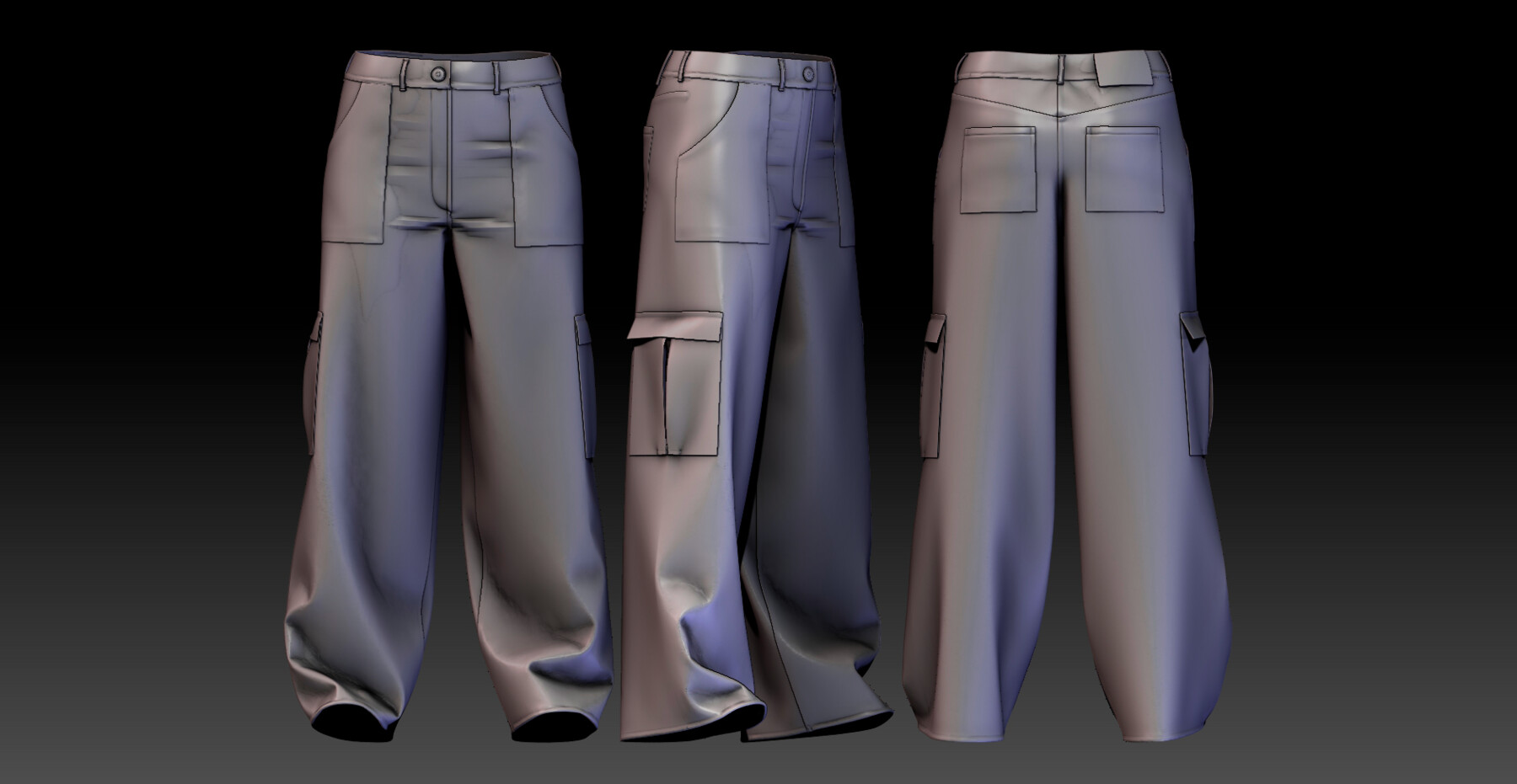 ArtStation - RETOPOLOGY cargo wide female jeans (metahuman avatar ZPRJ ...