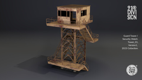 Guard Tower / Security Watch Tower (Cream Rusted)