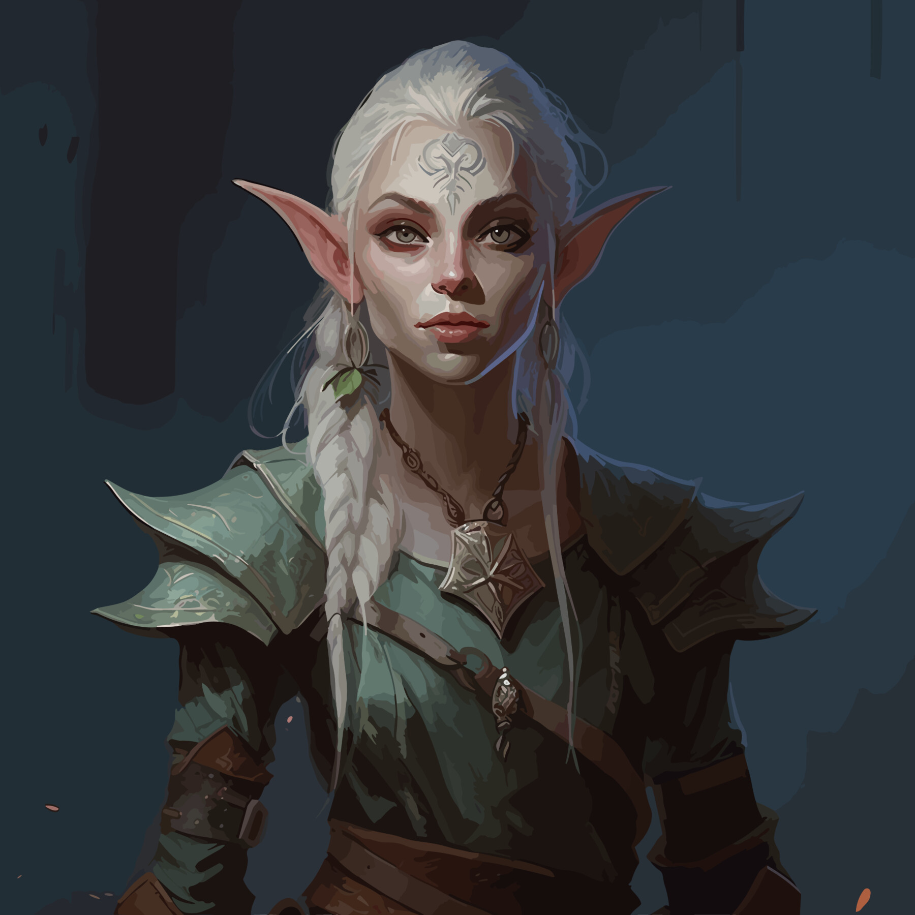 Artstation - A Female Paladin With White Hair. 