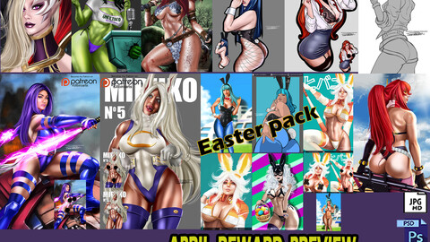 APRIL 2020  MEGA BUNDLE   (HQ,NSFW , PSD, SKETCHS , WALLPAPERS)