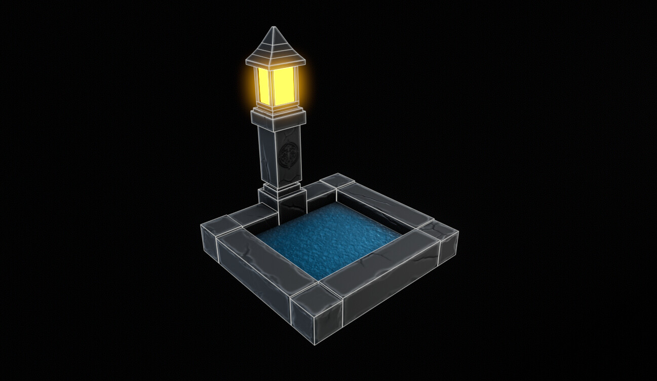 Artstation - Stylized Decorated Fountain (game Ready) 