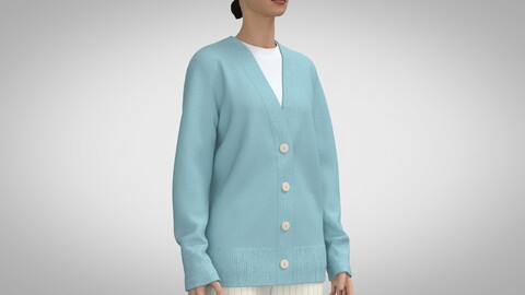 Women Cardigan, Marvelous Designer, Clo + obj, fbx