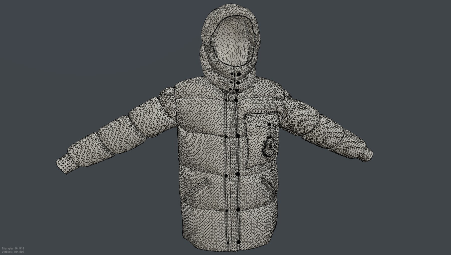 ArtStation - MONCLER PUFFER JACKET Low-poly | Game Assets