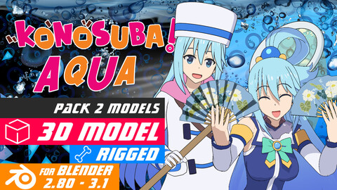 Pack Aqua Goddess - Konosuba - 3D Model Blender