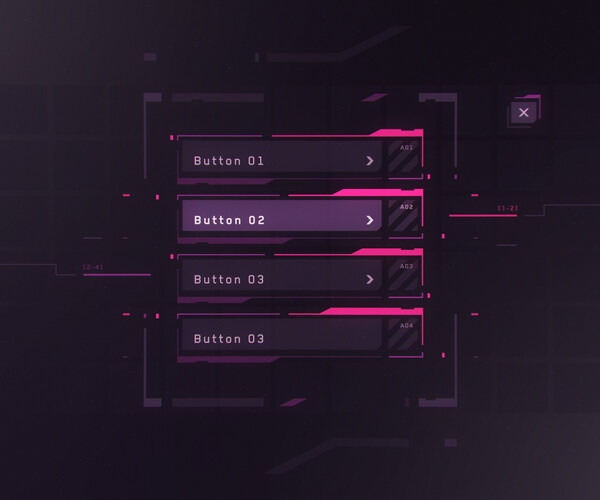 ArtStation - FUI / UI - Sci-fi Cyberpunk style Game Menu Template ...