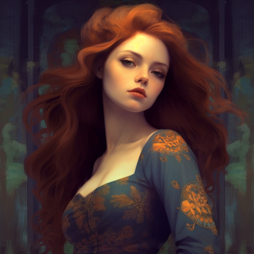 ArtStation - Enchanting Reverie: A Floral Crown's Intense Gaze 1 | Artworks