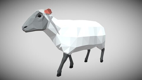 Game ready poly art sheep