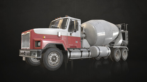 Classic Mixer Truck - Low Poly