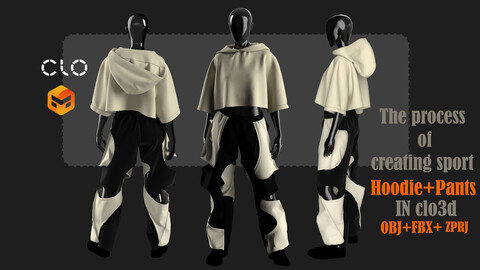 Parka Hoodie + Pants - Marvelous Designer Clothing