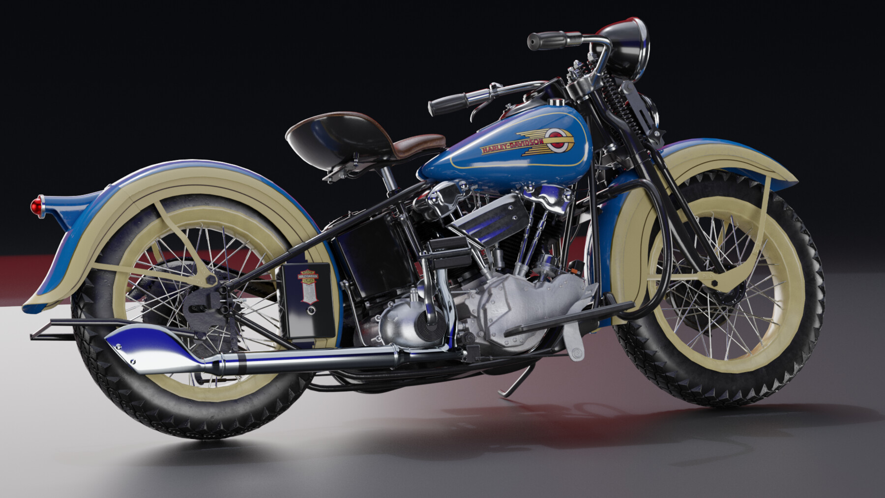 ArtStation - Harley Davidson Knucklehead EL 1936 Motorcycle Low Poly ...