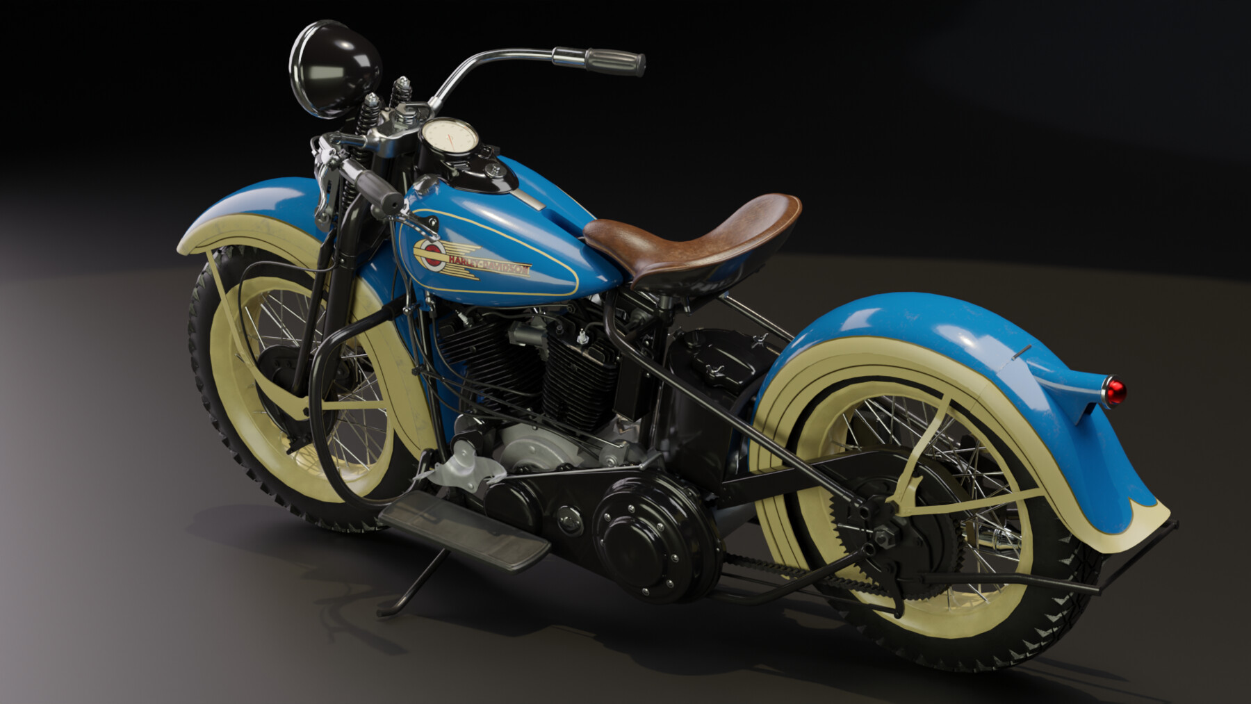 ArtStation - Harley Davidson Knucklehead EL 1936 Motorcycle Low Poly ...