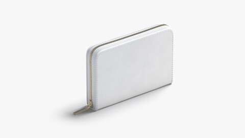 White Clutch Bag - purse with gold zipper