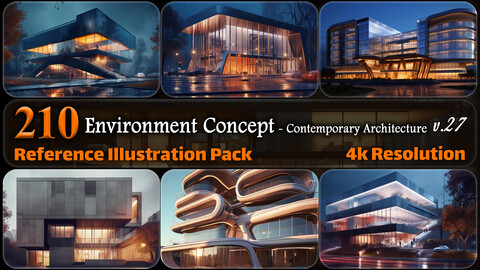 210 Environment Concept - Contemporary Architecture Reference Pack | 4K | v.27