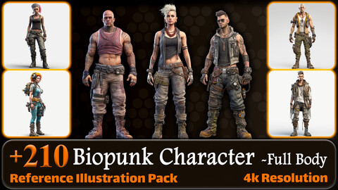 210 Biopunk Character (Full Body) Reference Pack | 4K | v.20