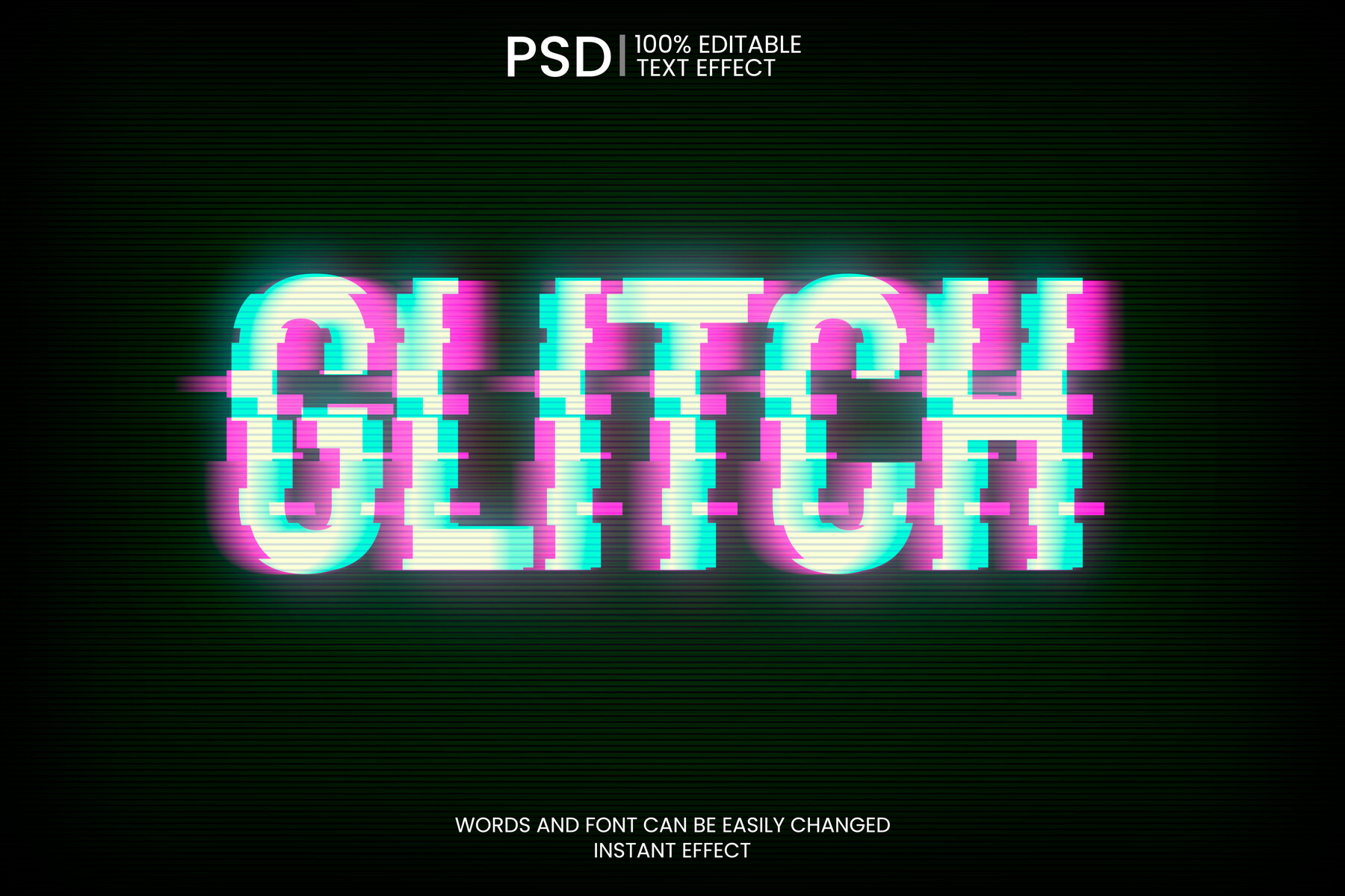 Glitch Effect 3D Text