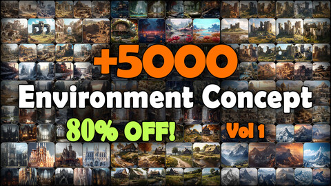 5000 Environment Concepts Reference Pack | MEGA Bundle | 4K | v.1